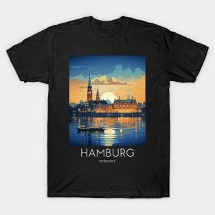 A Pop Art Travel Print of Hamburg - Germany T-Shirt